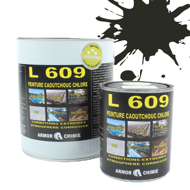 Peinture L609 CAOUTCHOUC CHLORÉ, Vert olive Brun , RAL 6022, UNIVERSEL