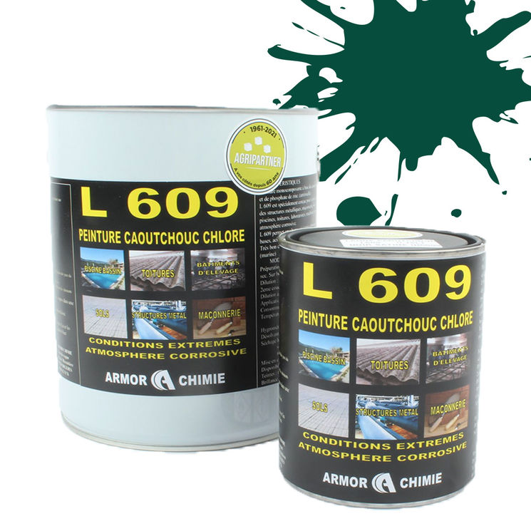 Peinture L609 CAOUTCHOUC CHLORÉ, Vert opale, RAL 6026, UNIVERSEL