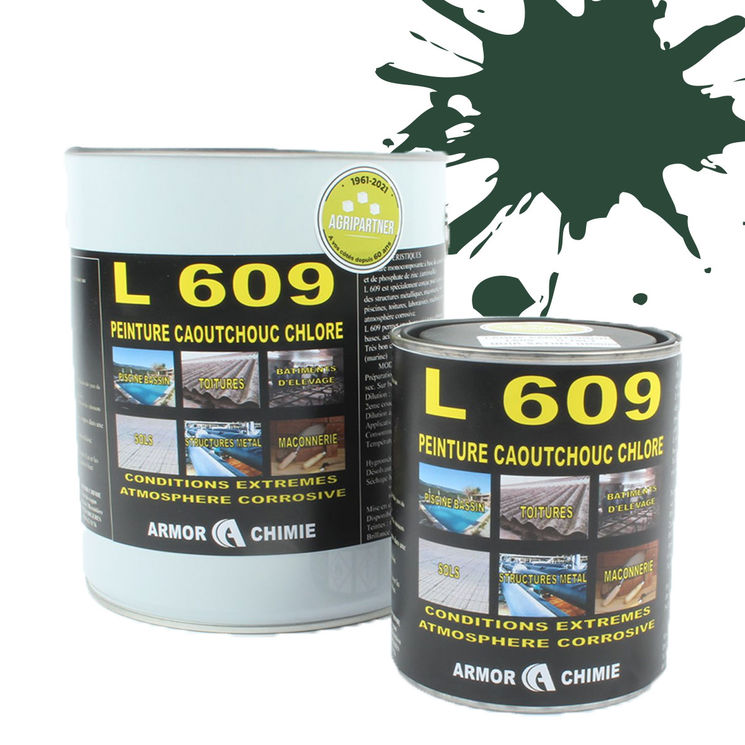 Peinture L609 CAOUTCHOUC CHLORÉ, Vert pin, RAL 6028, UNIVERSEL