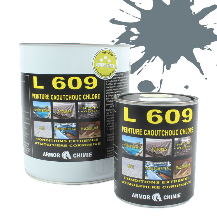 Peinture L609 CAOUTCHOUC CHLORÉ, Gris petit Gris , RAL 7000, UNIVERSEL