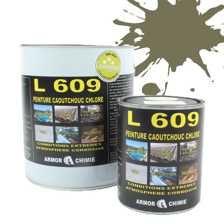 Peinture L609 CAOUTCHOUC CHLORÉ, Gris olive, RAL 7002, UNIVERSEL