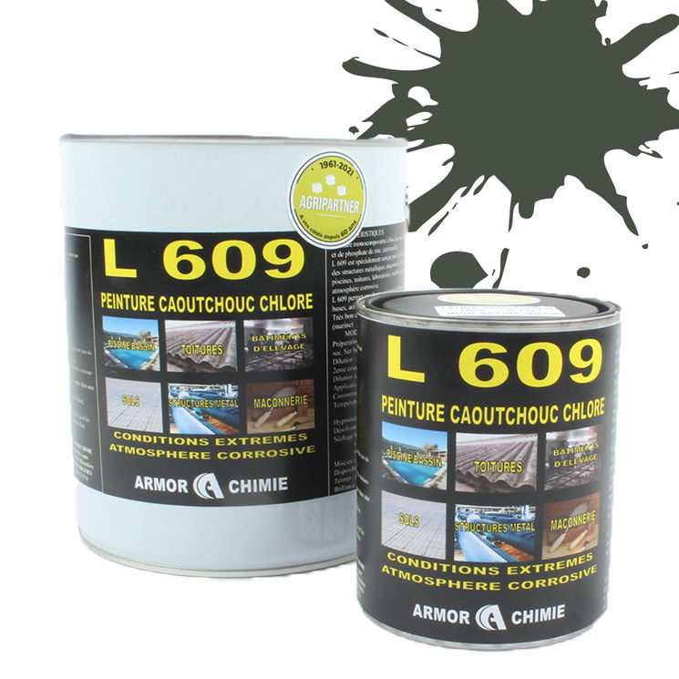 Peinture L609 CAOUTCHOUC CHLORÉ, Gris Vert , RAL 7009, UNIVERSEL