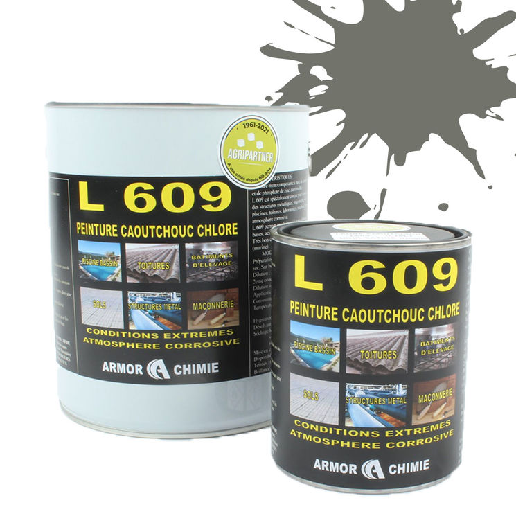 Peinture L609 CAOUTCHOUC CHLORÉ, Gris béton, RAL 7023, UNIVERSEL