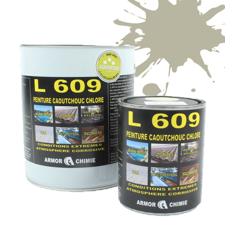 Peinture L609 CAOUTCHOUC CHLORÉ, Gris silex, RAL 7032, UNIVERSEL