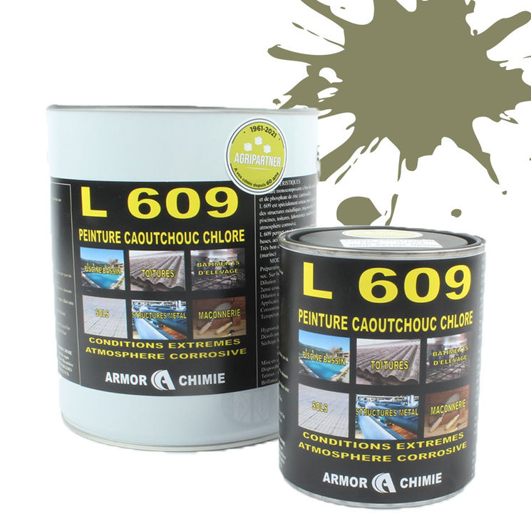 Peinture L609 CAOUTCHOUC CHLORÉ, Gris Jaune, RAL 7034, UNIVERSEL