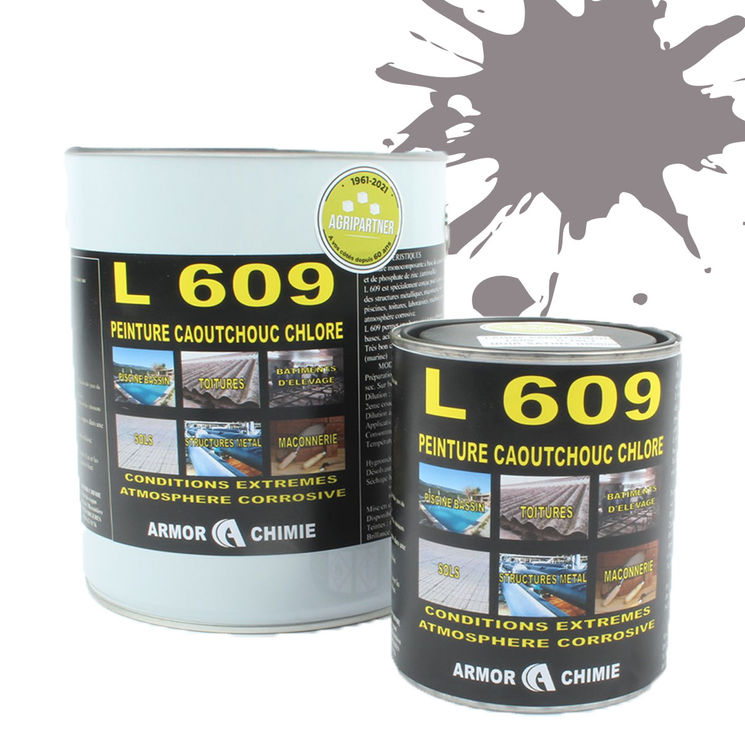 Peinture L609 CAOUTCHOUC CHLORÉ, Gris platine, RAL 7036, UNIVERSEL