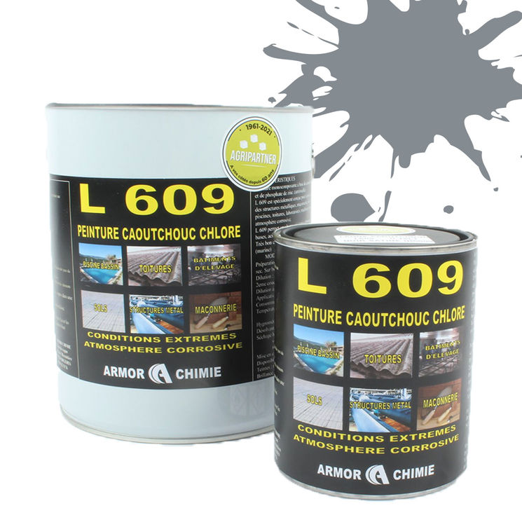 Peinture L609 CAOUTCHOUC CHLORÉ, Gris Tele Gris 1, RAL 7045, UNIVERSEL