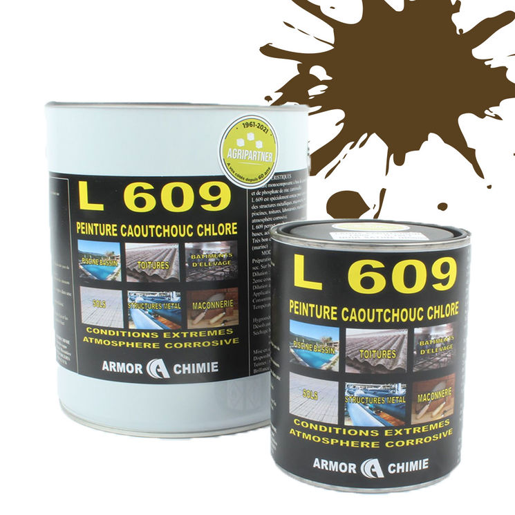 Peinture L609 CAOUTCHOUC CHLORÉ, Brun olive, RAL 8008, UNIVERSEL