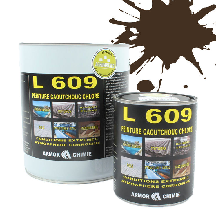 Peinture L609 CAOUTCHOUC CHLORÉ, Brun noisette, RAL 8011, UNIVERSEL