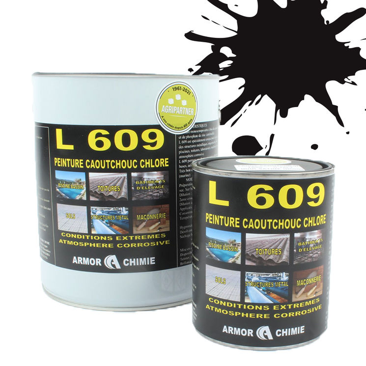 Peinture L609 CAOUTCHOUC CHLORÉ, Brun noir, RAL 8022, UNIVERSEL