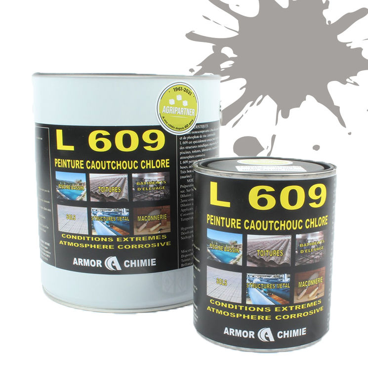 Peinture L609 CAOUTCHOUC CHLORÉ, Gris , RAL 9007, UNIVERSEL