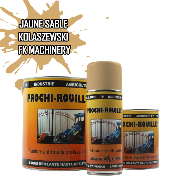 Peinture agricole PROCHI-ROUILLE brillante, Jaune sable, KOLASZEWSKI – FK MACHINERY