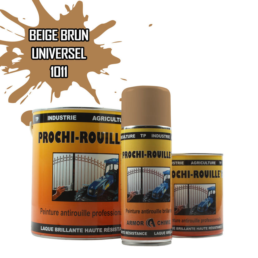 Peinture agricole PROCHI-ROUILLE brillante, Beige brun, RAL 1011, UNIVERSEL