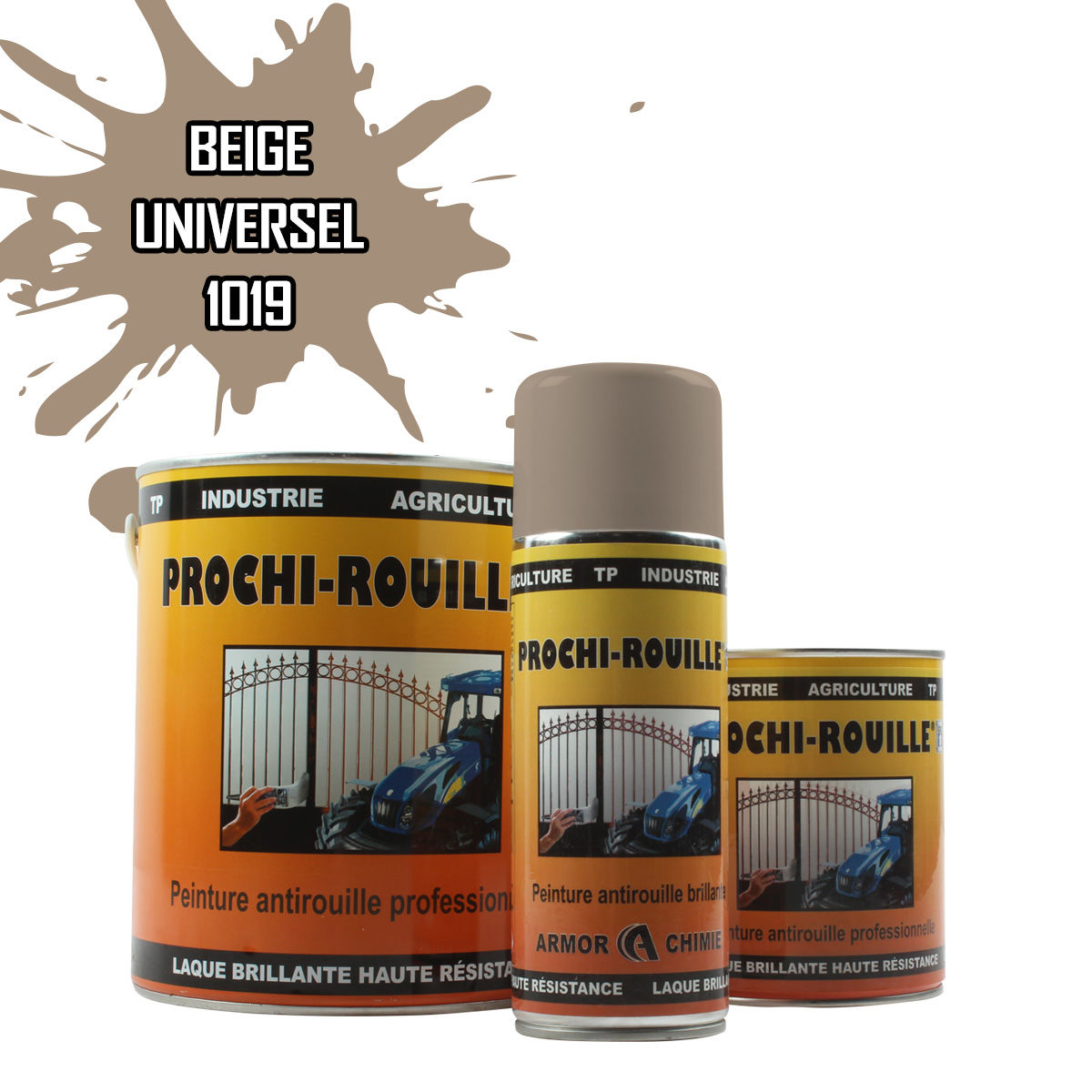 Peinture agricole PROCHI-ROUILLE brillante, beige, RAL 1019, UNIVERSEL