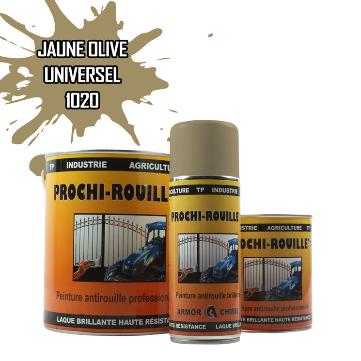 Peinture agricole PROCHI-ROUILLE brillante, Jaune olive, RAL 1020, UNIVERSEL