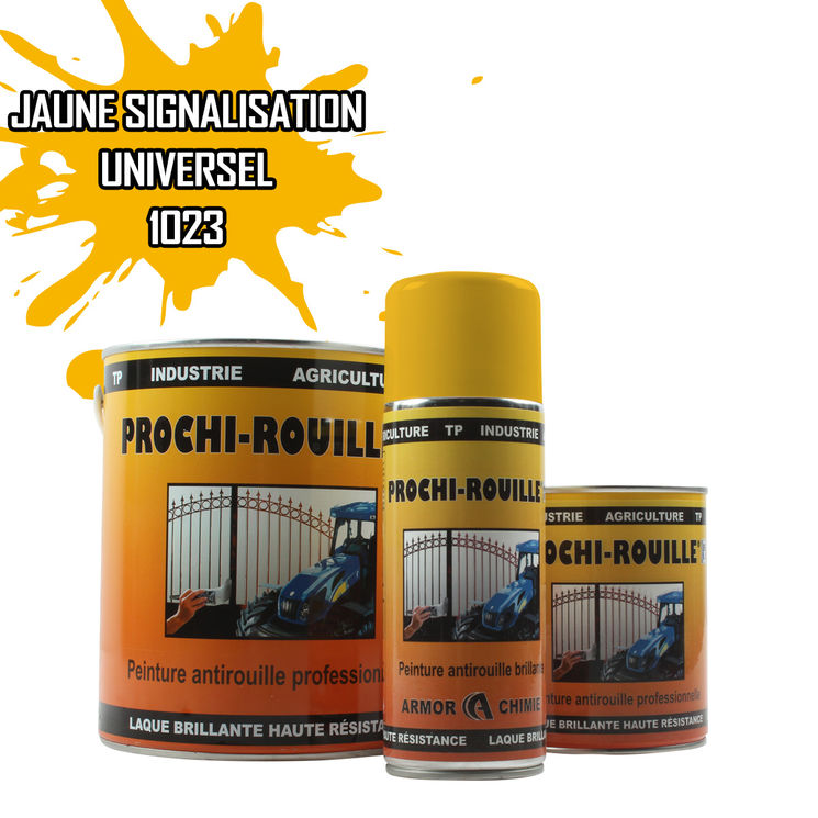 Peinture agricole PROCHI-ROUILLE brillante, Jaune signalisation, RAL 1023, UNIVERSEL