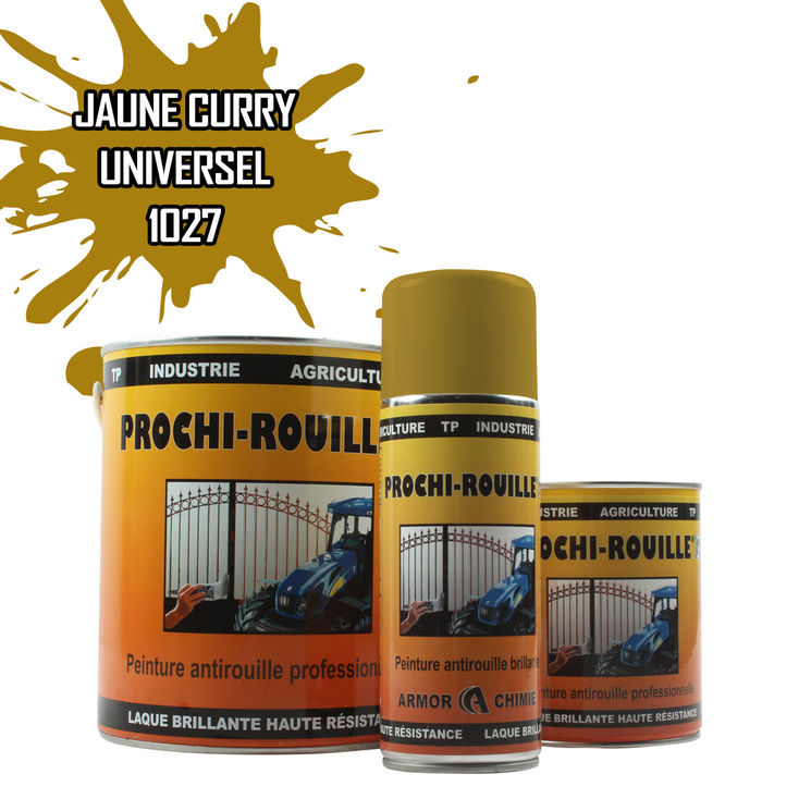 Peinture agricole PROCHI-ROUILLE brillante, Jaune curry, RAL 1027, UNIVERSEL