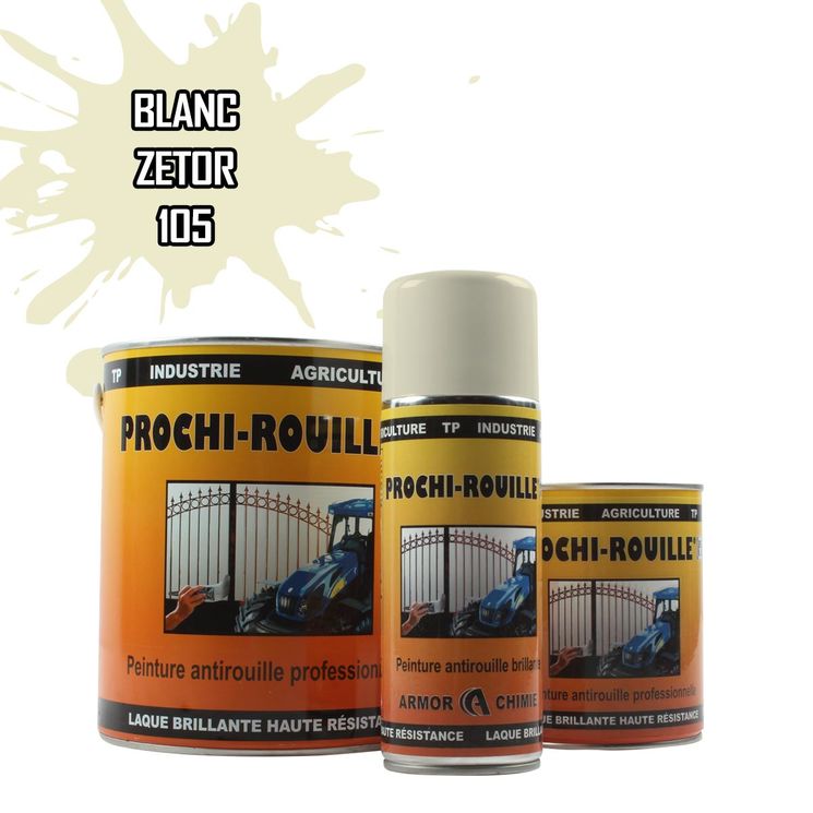 Peinture agricole PROCHI-ROUILLE brillante, Blanc, 105, ZETOR