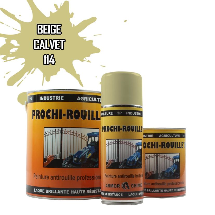 Peinture agricole PROCHI-ROUILLE brillante, Beige, 114, CALVET