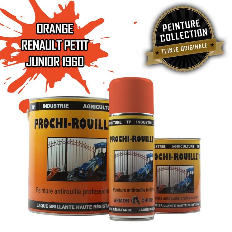 Peinture agricole collection PROCHI-ROUILLE, Orange, 1278, RENAULT PETIT JUNIOR 1960