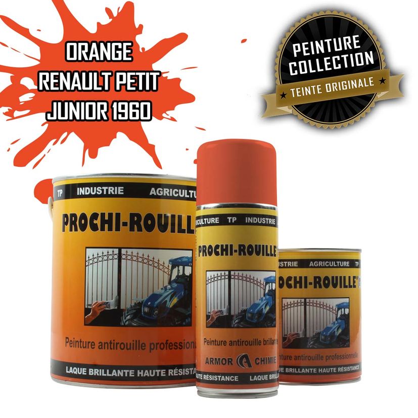 Peinture agricole collection PROCHI-ROUILLE, Orange, 1278, RENAULT PETIT JUNIOR 1960