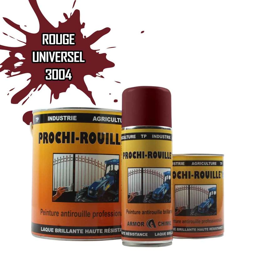 Peinture agricole PROCHI-ROUILLE brillante, rouge, RAL 3004, UNIVERSEL