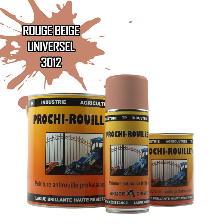 Peinture agricole PROCHI-ROUILLE brillante, Rouge beige, RAL 3012, UNIVERSEL