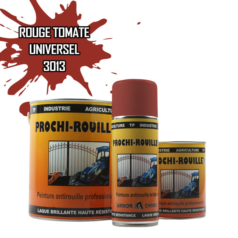 Peinture agricole PROCHI-ROUILLE brillante, Rouge tomate, RAL 3013, UNIVERSEL