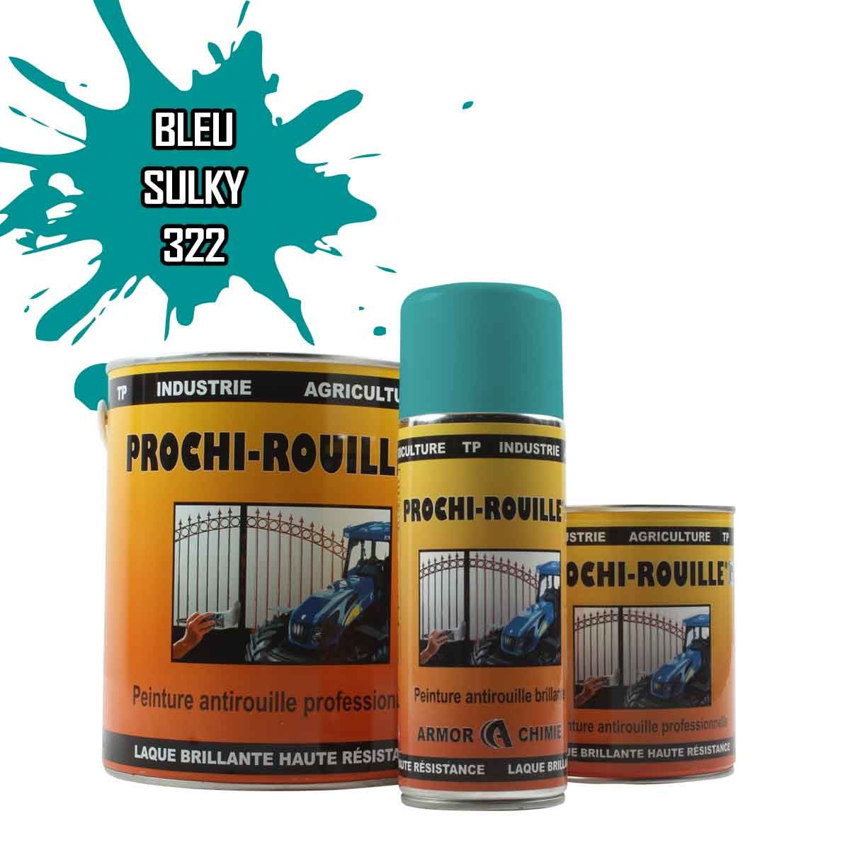 Peinture agricole PROCHI-ROUILLE brillante, bleu, 322, outils après 2000, SULKY