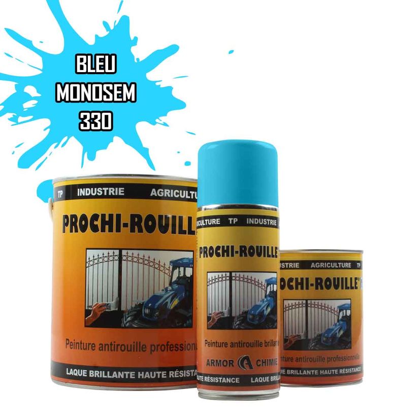 Peinture agricole PROCHI-ROUILLE brillante, Bleu NEW, 330, MONOSEM