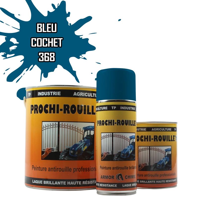 Peinture agricole PROCHI-ROUILLE brillante, Bleu, 368, COCHET NGC MAMMOUTH DISCOTASS