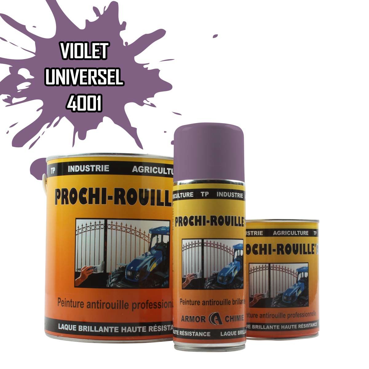 Peinture agricole PROCHI-ROUILLE brillante, Violet, RAL 4001, UNIVERSEL