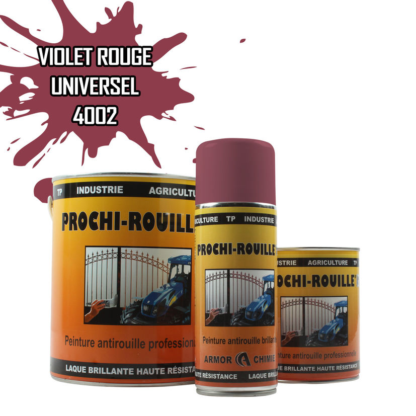 Peinture agricole PROCHI-ROUILLE brillante, Violet rouge, RAL 4002, UNIVERSEL