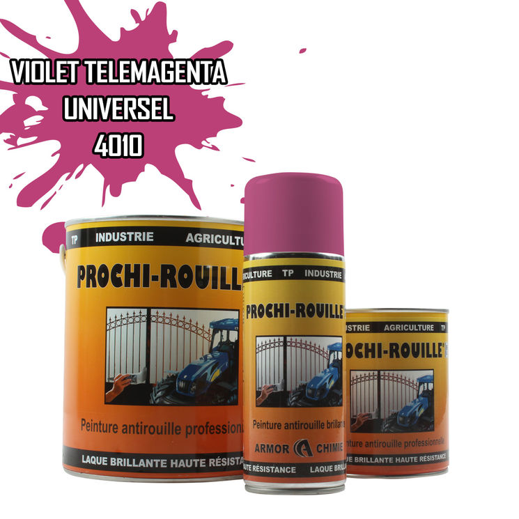 Peinture agricole PROCHI-ROUILLE brillante, Violet telemagenta, RAL 4010, UNIVERSEL