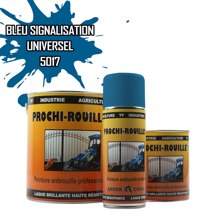 Peinture agricole PROCHI-ROUILLE brillante, Bleu signalisation, RAL 5017, UNIVERSEL