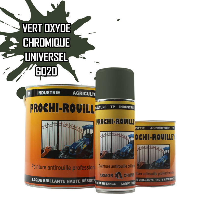 Peinture agricole PROCHI-ROUILLE brillante, Vert oxyde chromique, RAL 6020, UNIVERSEL