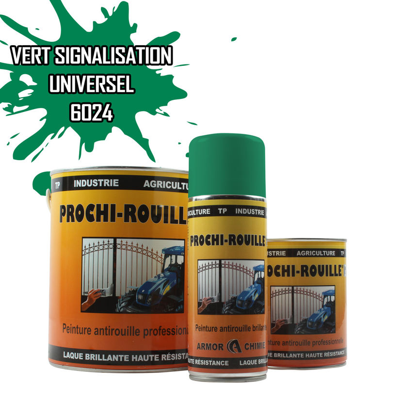 Peinture agricole PROCHI-ROUILLE brillante, Vert signalisation, RAL 6024, UNIVERSEL