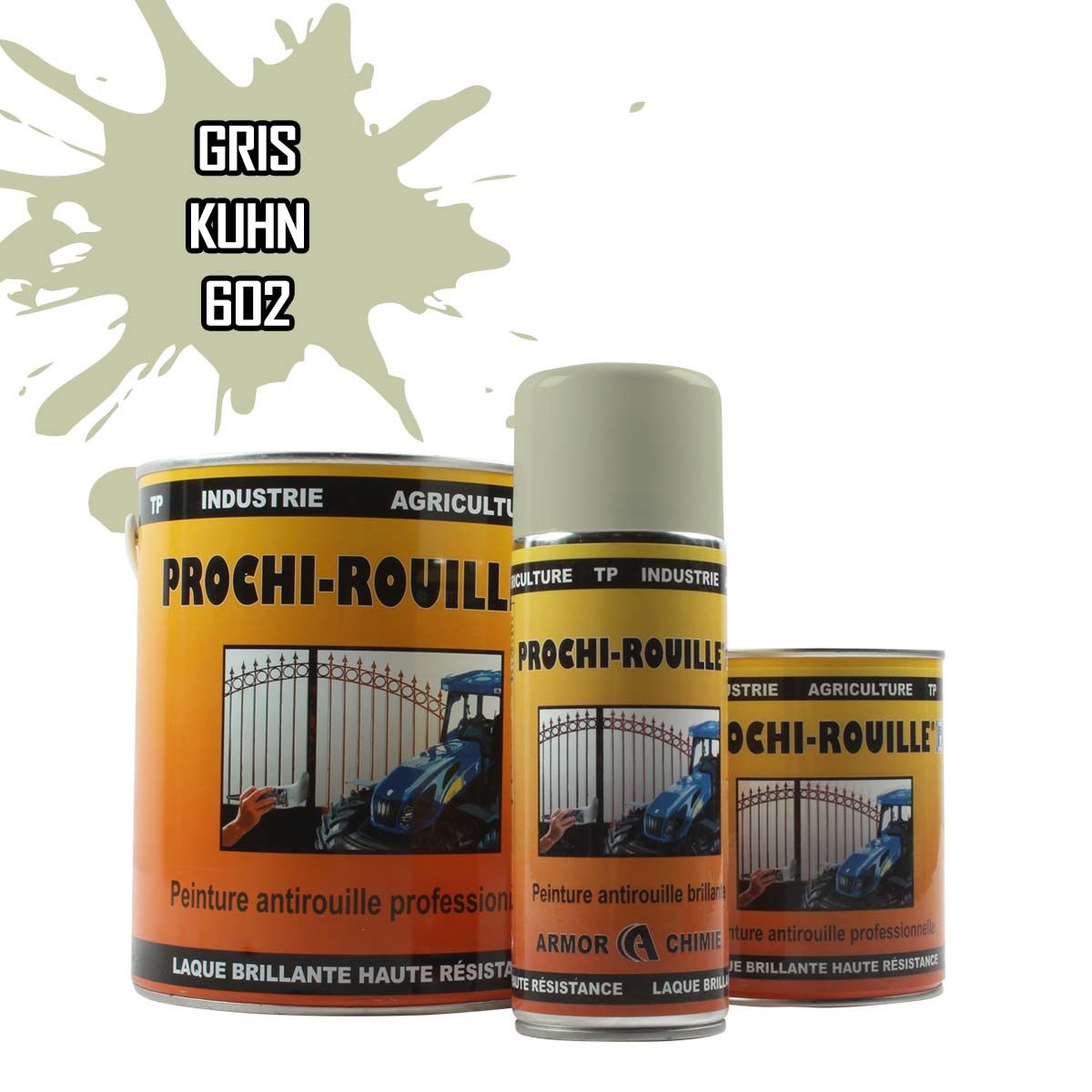 Peinture agricole PROCHI-ROUILLE brillante, Gris, 602, KUHN