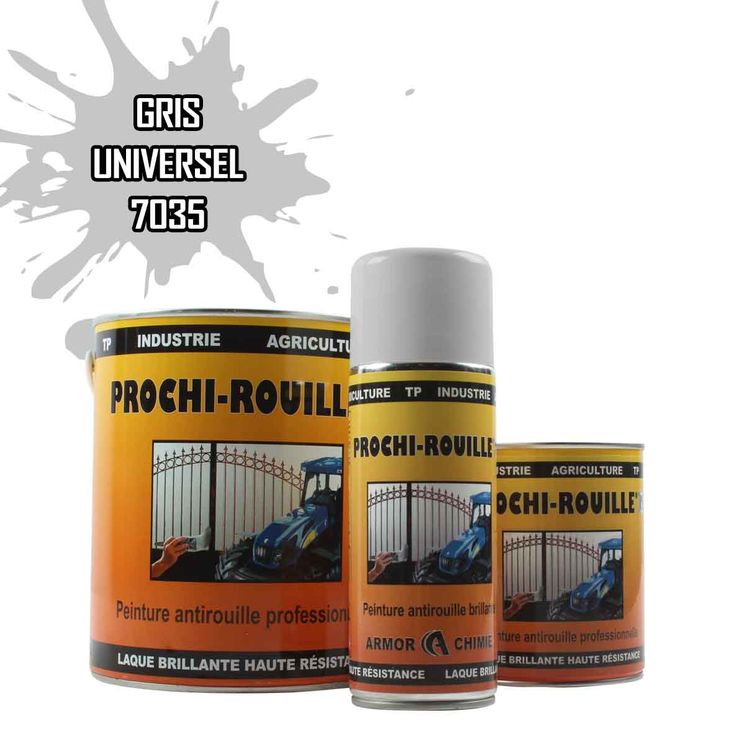 Peinture agricole PROCHI-ROUILLE brillante, gris, RAL 7035, UNIVERSEL