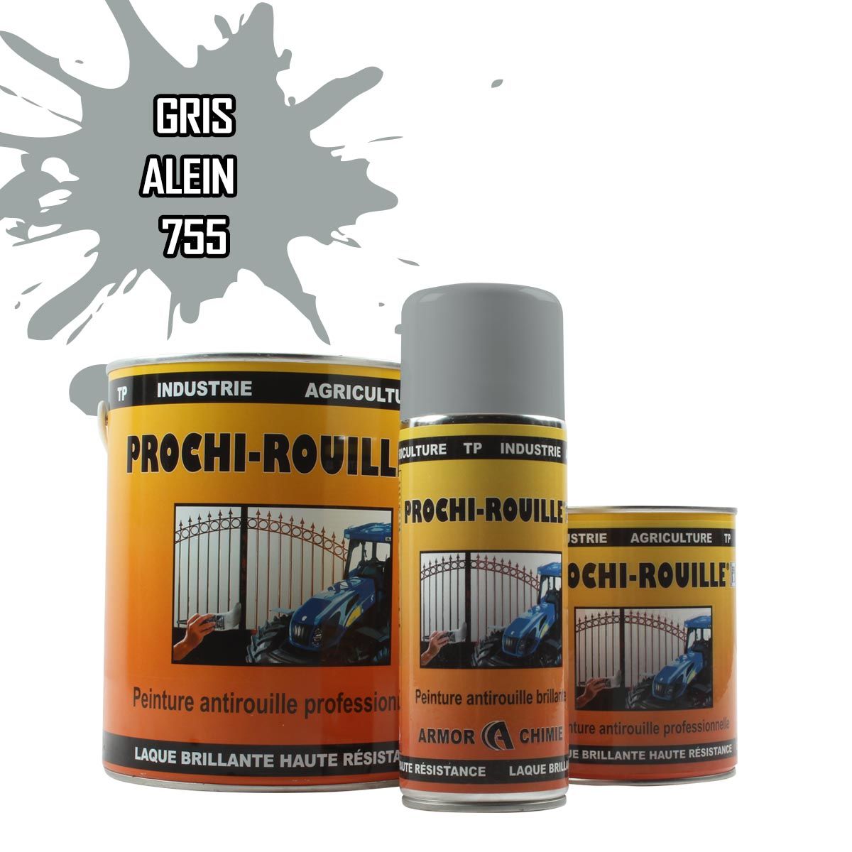 Peinture agricole PROCHI-ROUILLE brillante, Gris, 755, ALEIN