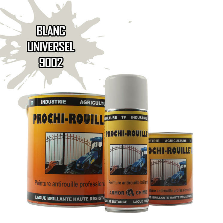 Peinture agricole PROCHI-ROUILLE brillante, Blanc, RAL 9002, UNIVERSEL