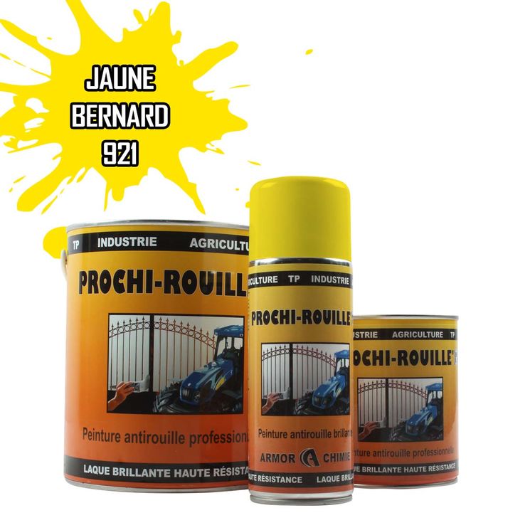 Peinture agricole PROCHI-ROUILLE brillante, Jaune, 921, BERNARD