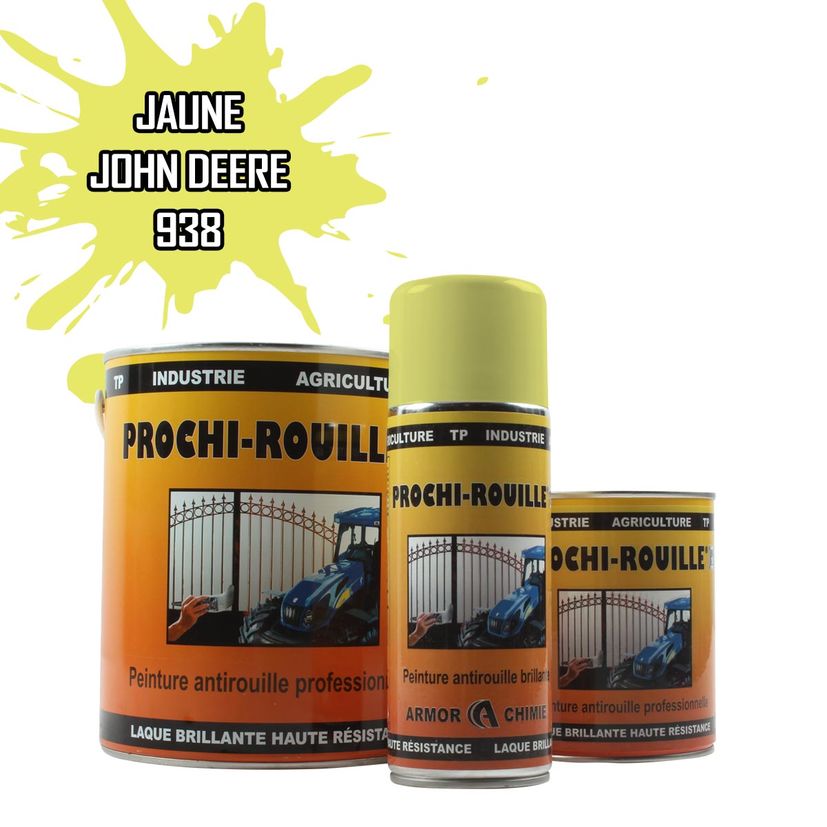 Peinture agricole PROCHI-ROUILLE brillante, Jaune, 938, JOHN DEERE