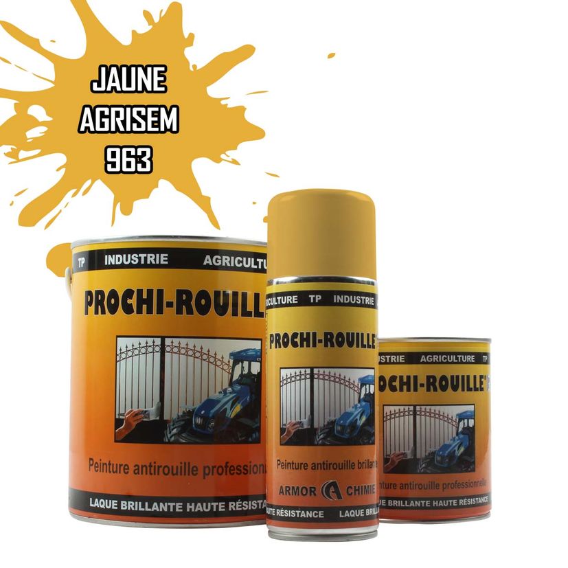 Peinture agricole PROCHI-ROUILLE brillante, Jaune, 963, AGRISEM