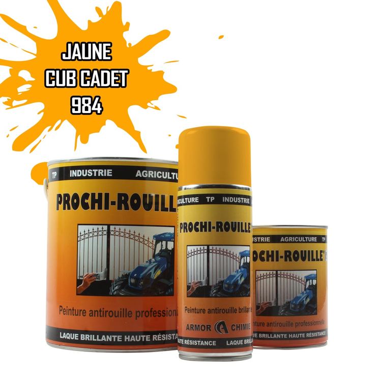 Peinture motoculture PROCHI-ROUILLE brillante, Jaune, 984, CUB CADET