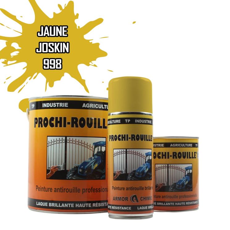 Peinture agricole PROCHI-ROUILLE brillante, Jaune, 998, JOSKIN