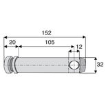 Axe d'attelage de Ø32 mm cat 3, goupille de Ø12 mm