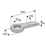 Anneau d'attelage fixe à souder plat type Français, norme ISO, charge verticale 3000 kg