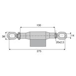 Tendeur à œil longueur 275x130 mm, filetage 20x2,5