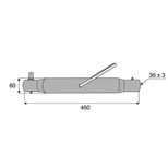 Tube pour barre de poussée, filetage Ø 36x3, 460 mm avec poignée et 2 graisseurs, gamme PRO